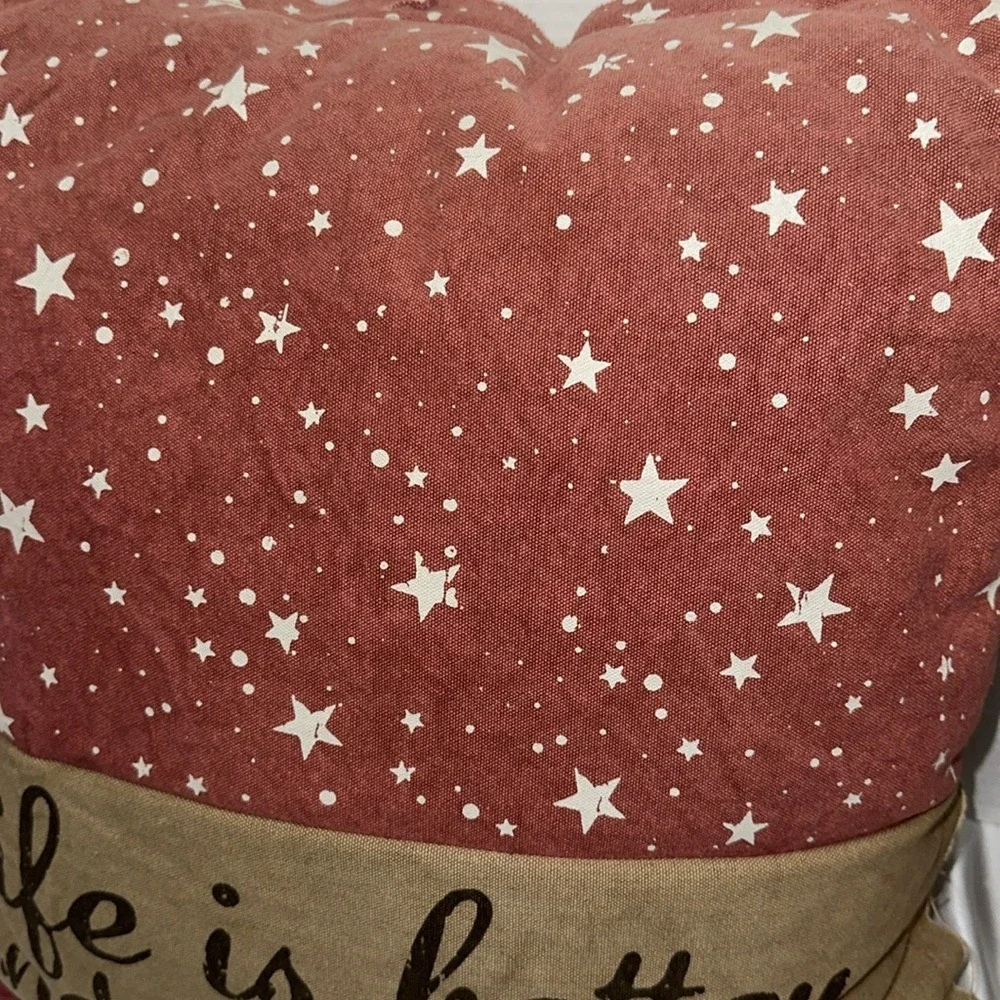 Primitives by Kathy Life Is Better Under The Stars Red Tan Accent Pillow 29646